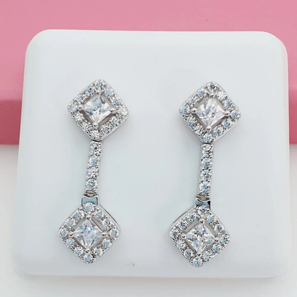 "925 Sterling Silver Cubic Zirconia Earrings, U19254677 - Picture 1 of 11